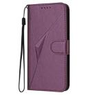 For Motorola Moto G 2025 Triangle Pattern Buckle Clasp Leather Phone Case(Dark Purple) - 2