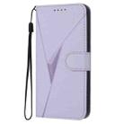 For Motorola Moto G 2025 Triangle Pattern Buckle Clasp Leather Phone Case(Light Purple) - 2