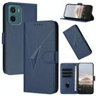 For Motorola Moto G05 Triangle Pattern Buckle Clasp Leather Phone Case(Royal Blue) - 1