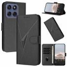 For Motorola Edge 60 Fusion / Edge 5G 2025 Triangle Pattern Buckle Clasp Leather Phone Case(Black) - 1