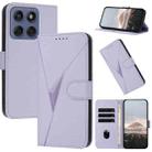 For Motorola Edge 60 Fusion / Edge 5G 2025 Triangle Pattern Buckle Clasp Leather Phone Case(Light Purple) - 1