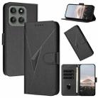 For Motorola Edge 60 Pro Triangle Pattern Buckle Clasp Leather Phone Case(Black) - 1
