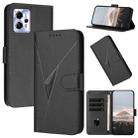 For Motorola Moto G23 Triangle Pattern Buckle Clasp Leather Phone Case(Black) - 1