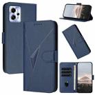 For Motorola Moto G23 Triangle Pattern Buckle Clasp Leather Phone Case(Royal Blue) - 1