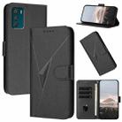 For Motorola Moto G42 Triangle Pattern Buckle Clasp Leather Phone Case(Black) - 1
