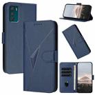 For Motorola Moto G42 Triangle Pattern Buckle Clasp Leather Phone Case(Royal Blue) - 1