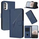 For Motorola Moto G52 Triangle Pattern Buckle Clasp Leather Phone Case(Royal Blue) - 1