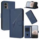 For Motorola Edge 30 Neo Triangle Pattern Buckle Clasp Leather Phone Case(Royal Blue) - 1