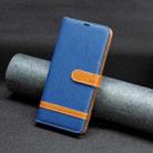 For Samsung Galaxy S25 5G Color Block Denim Texture Leather Phone Case(Royal Blue) - 2