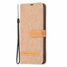 For Samsung Galaxy S25 5G Color Block Denim Texture Leather Phone Case(Brown) - 3