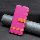 For Samsung Galaxy S25+ 5G Color Block Denim Texture Leather Phone Case(Rose Red) - 2