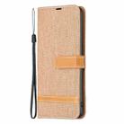 For Samsung Galaxy S25+ 5G Color Block Denim Texture Leather Phone Case(Brown) - 3