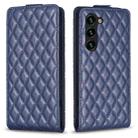 For Samsung Galaxy S25 5G Diamond Lattice Vertical Flip Leather Phone Case(Blue) - 1