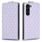 For Samsung Galaxy S25 5G Diamond Lattice Vertical Flip Leather Phone Case(Purple) - 1