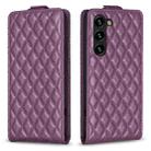For Samsung Galaxy S25+ 5G Diamond Lattice Vertical Flip Leather Phone Case(Dark Purple) - 1
