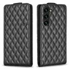 For Samsung Galaxy S25+ 5G Diamond Lattice Vertical Flip Leather Phone Case(Black) - 1
