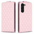 For Samsung Galaxy S25+ 5G Diamond Lattice Vertical Flip Leather Phone Case(Pink) - 1
