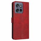 For Motorola Edge 50 Neo Solid Calf Texture Flip Leather Phone Case(Red) - 3