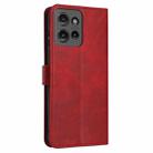 For Motorola Edge 50 Solid Calf Texture Flip Leather Phone Case(Red) - 3