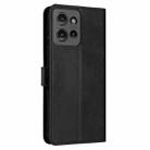 For Motorola Edge 50 Solid Calf Texture Flip Leather Phone Case(Black) - 3