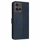 For Motorola Edge 50 Solid Calf Texture Flip Leather Phone Case(Dark Blue) - 3