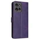 For Motorola Edge 50 Solid Calf Texture Flip Leather Phone Case(Purple) - 3