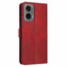 For Motorola Moto G35 Solid Calf Texture Flip Leather Phone Case(Red) - 3