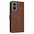 For Motorola Moto G35 Solid Calf Texture Flip Leather Phone Case(Brown) - 3