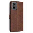 For Motorola Moto G55 Solid Calf Texture Flip Leather Phone Case(Brown) - 3