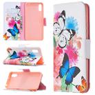 For Xiaomi Redmi 9A Colored Drawing Pattern Horizontal Flip Leather Case with Holder & Card Slots & Wallet(Butterfly) - 1