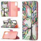 For OPPO Reno4 5G Colored Drawing Pattern Horizontal Flip Leather Case with Holder & Card Slots & Wallet(Life Tree) - 1
