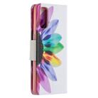 For OPPO Reno4 5G Colored Drawing Pattern Horizontal Flip Leather Case with Holder & Card Slots & Wallet(Sun Flower) - 3