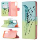 For OPPO Reno4 5G Colored Drawing Pattern Horizontal Flip Leather Case with Holder & Card Slots & Wallet(Feather Bird) - 1