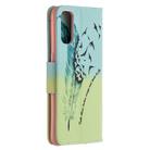 For OPPO Reno4 5G Colored Drawing Pattern Horizontal Flip Leather Case with Holder & Card Slots & Wallet(Feather Bird) - 3