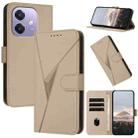 For OPPO A3x Global Triangle Pattern Buckle Clasp Leather Phone Case(Gold) - 1