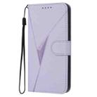 For OPPO A3x Global Triangle Pattern Buckle Clasp Leather Phone Case(Light Purple) - 2