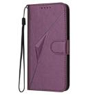 For OPPO A58 4G Triangle Pattern Buckle Clasp Leather Phone Case(Dark Purple) - 2