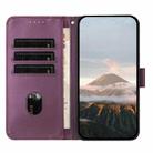 For OPPO A58 4G Triangle Pattern Buckle Clasp Leather Phone Case(Dark Purple) - 3