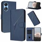 For OPPO A58 4G Triangle Pattern Buckle Clasp Leather Phone Case(Royal Blue) - 1