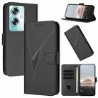 For OPPO A79 5G Triangle Pattern Buckle Clasp Leather Phone Case(Black) - 1