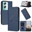 For OPPO A79 5G Triangle Pattern Buckle Clasp Leather Phone Case(Royal Blue) - 1