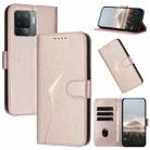 For OPPO A94 4G Triangle Pattern Buckle Clasp Leather Phone Case(Rose Gold) - 1