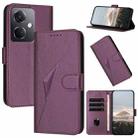 For OPPO K11 Triangle Pattern Buckle Clasp Leather Phone Case(Dark Purple) - 1