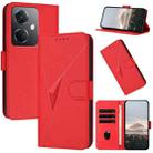 For OPPO K11 Triangle Pattern Buckle Clasp Leather Phone Case(Red) - 1