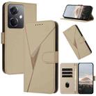 For OPPO K11 Triangle Pattern Buckle Clasp Leather Phone Case(Gold) - 1