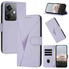 For OPPO K11 Triangle Pattern Buckle Clasp Leather Phone Case(Light Purple) - 1