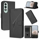 For OPPO K12x Global Triangle Pattern Buckle Clasp Leather Phone Case(Black) - 1