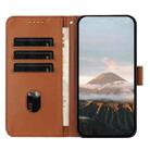 For OPPO Reno11 Pro Global Triangle Pattern Buckle Clasp Leather Phone Case(Brown) - 3