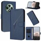 For OPPO Reno12 F 4G Triangle Pattern Buckle Clasp Leather Phone Case(Royal Blue) - 1