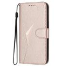 For OPPO Reno12 F 4G Triangle Pattern Buckle Clasp Leather Phone Case(Rose Gold) - 2